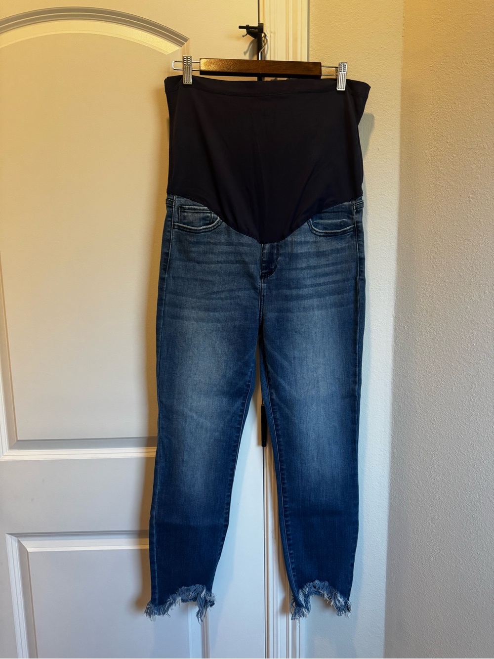 Pinkblush Navy Dark Blue Maternity Jeans with Full Stretch Panel